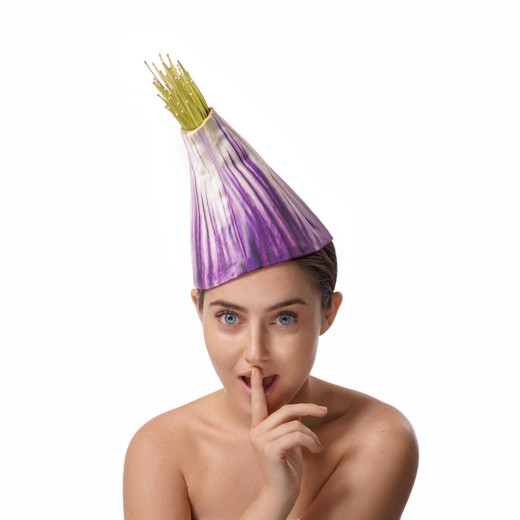 Purple and green sprouts cone